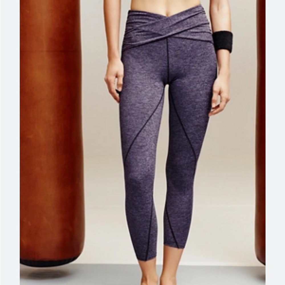 Free People Movement Heathered Purple Crossover waist lunar legging size XS